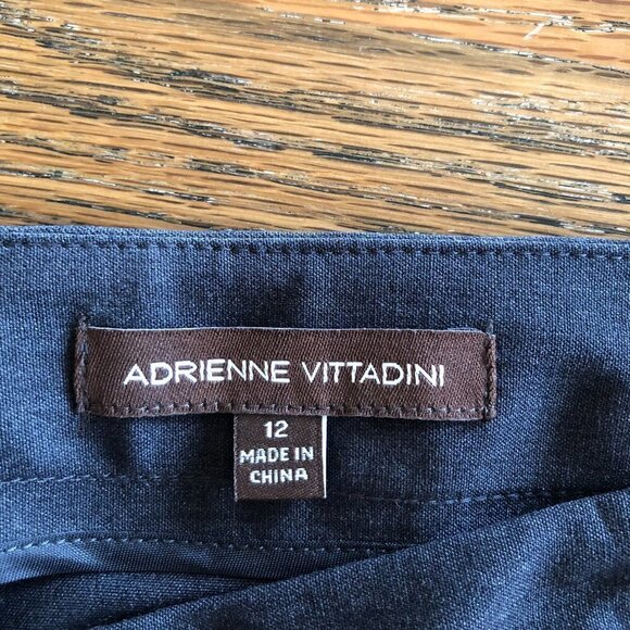 Adrienne Vittadini Women's Single Front Ruffle Gray Skirt Sz 12 - Picture 4 of 14